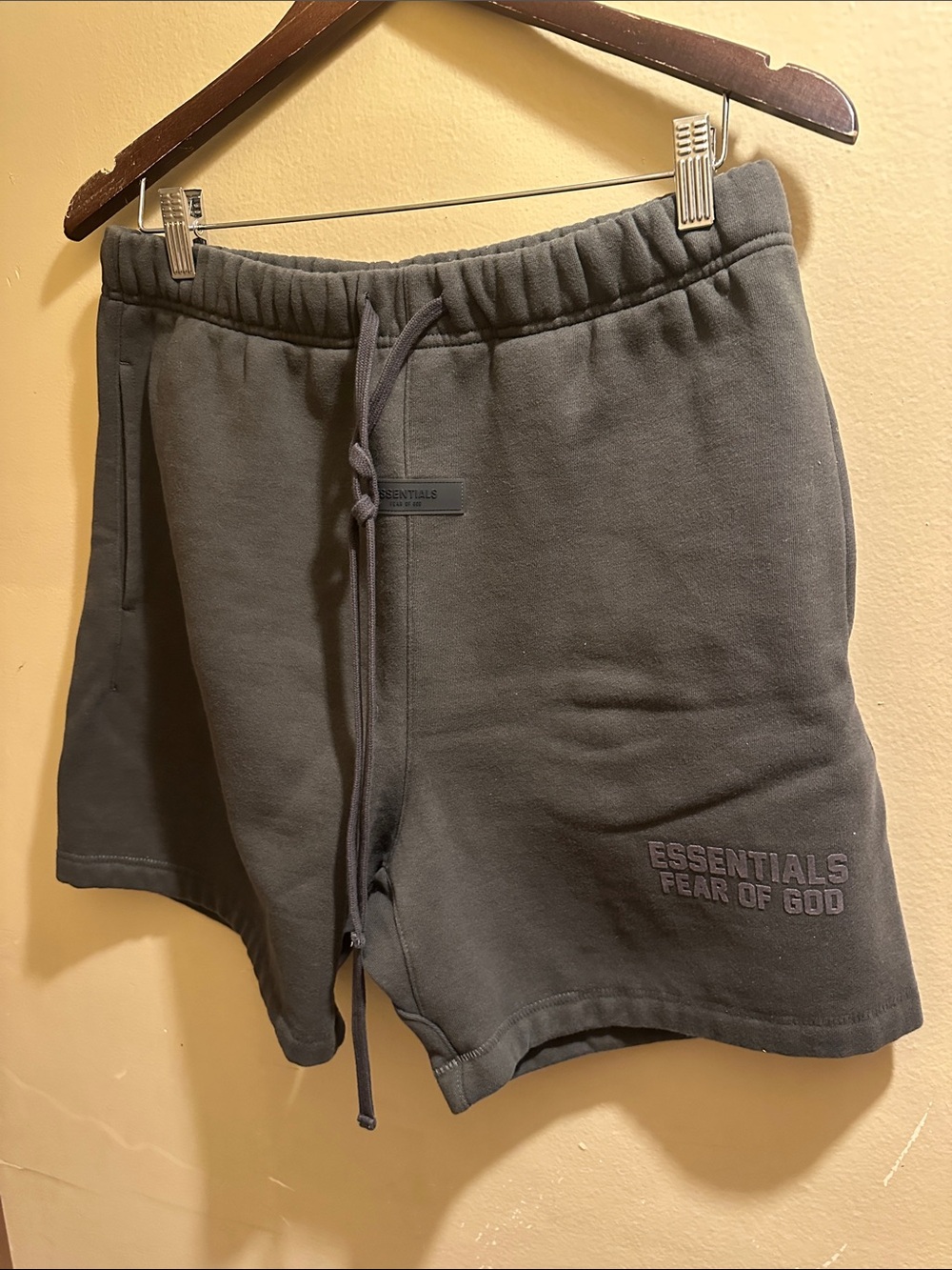 Essentials Charcoal Gray Fleece Shorts